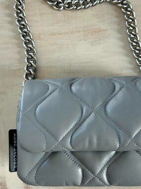 New Marc Jacobs Small Rock Grey Quilted Bag